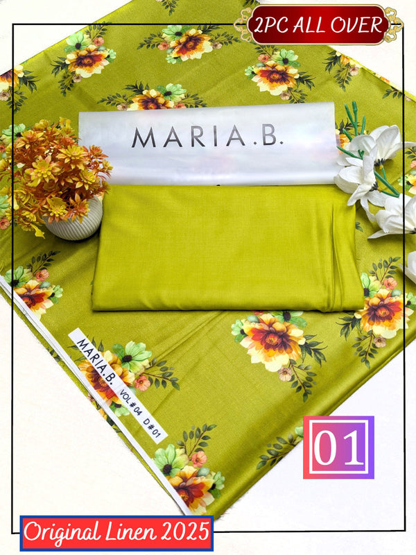 Linen Digital All Over Unstitched 2PC D-0001