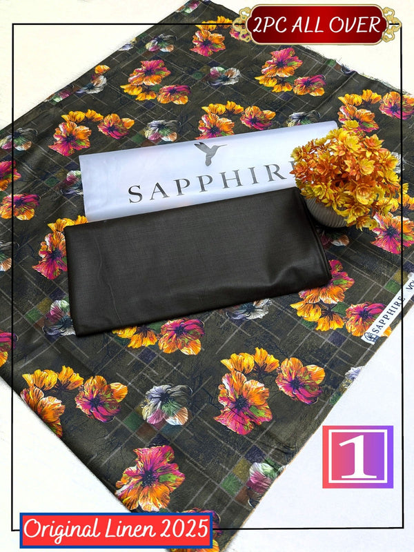 Linen Digital All Over Unstitched 2PC D-01