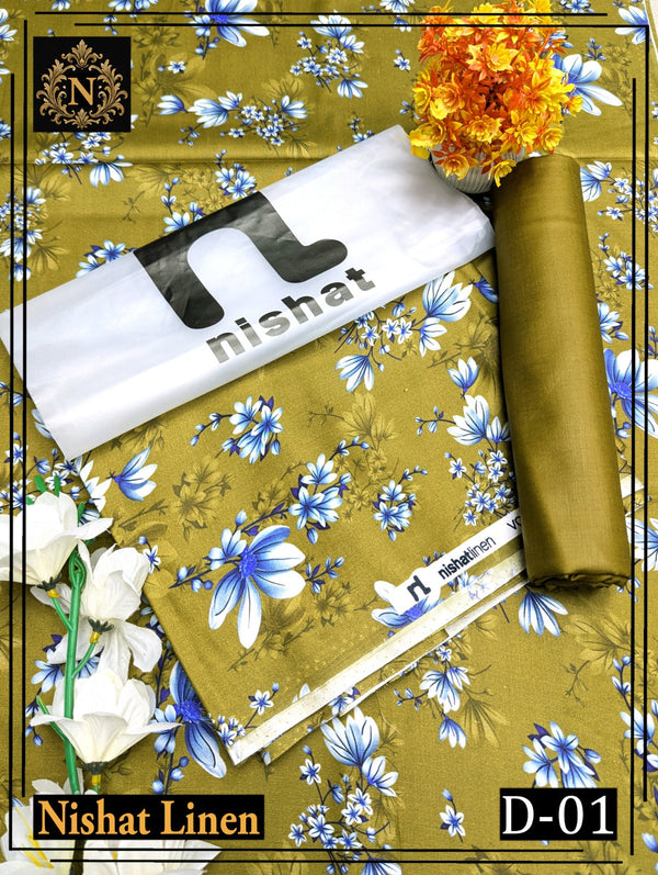 Linen Digital All Over Unstitched 2PC N-001