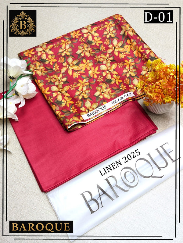 Linen Digital All Over Unstitched 2PC D-1