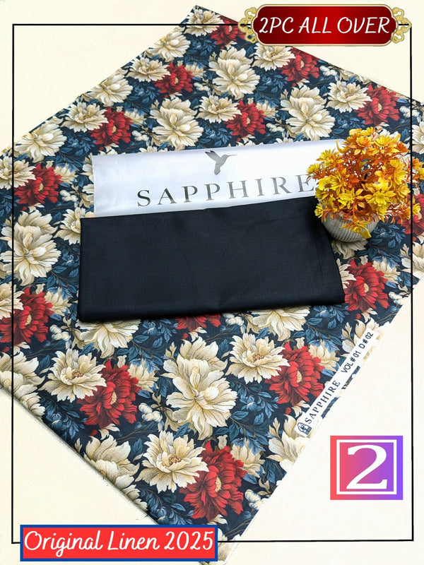 Linen Digital All Over Unstitched 2PC D-02