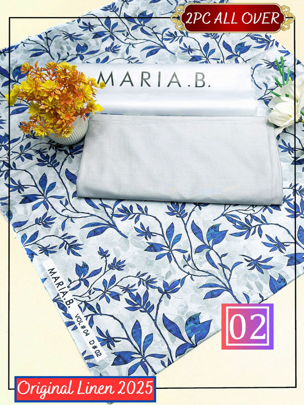 Linen Digital All Over Unstitched 2PC D-0002