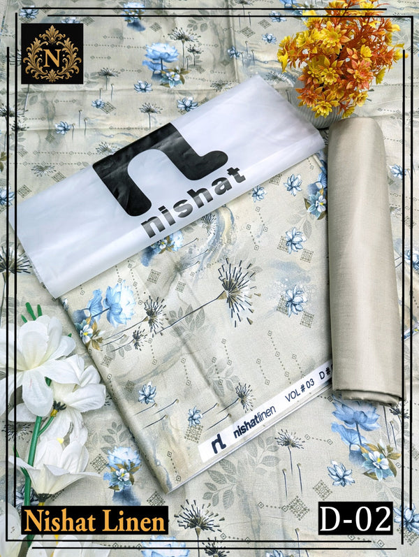 Linen Digital All Over Unstitched 2PC N-002