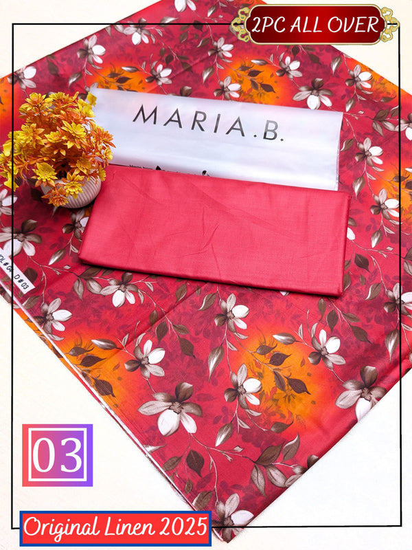 Linen Digital All Over Unstitched 2PC D-0003