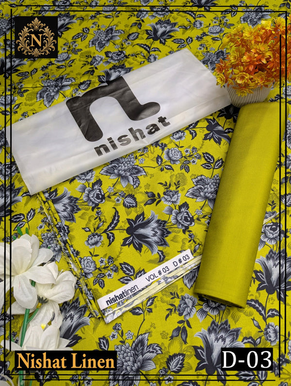 Linen Digital All Over Unstitched 2PC N-003