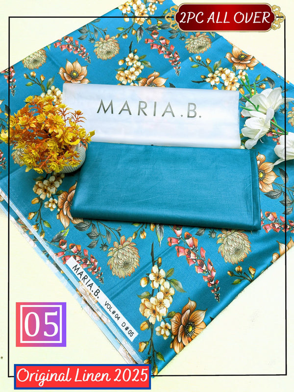 Linen Digital All Over Unstitched 2PC D-0005