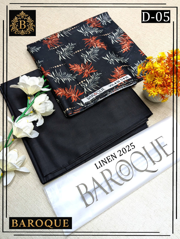 Linen Digital All Over Unstitched 2PC D-5