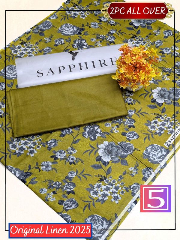 Linen Digital All Over Unstitched 2PC D-05