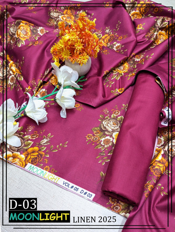 Moonlight 2pc Linen all over Digital Printed VOL-05 D#03