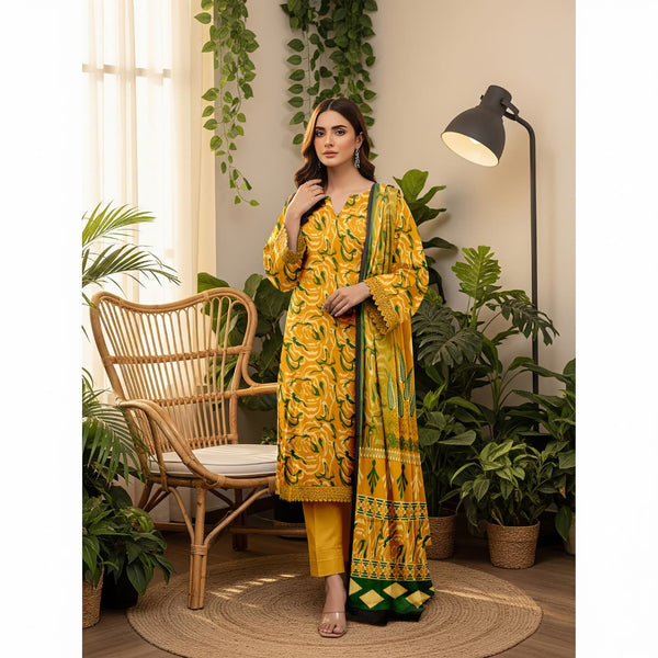 Sapphire All Over Printed Bana Dora 3PC Unstitched D-012