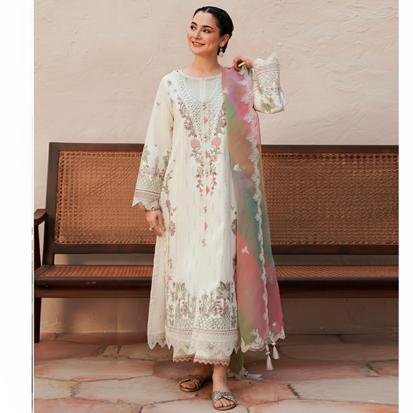 ZARA SHAHJAHAN 3PC EMB LUXURY DESIGNER DHANAK D# 642